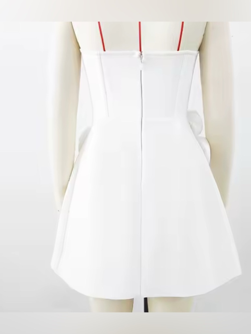 NEW $185 Strapless White Floral Appliqué Mini Dress - Picture 3 of 7